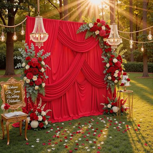 50ftx10ft Wrinkle Free Beige Backdrop Curtains for Parties, Silky Polyester Photo Backdrop Drapes 10 Panels 5x10ft Back Drop Cloth for Wedding Birthday Baby Shower Photography Background in Saudi Arabia
