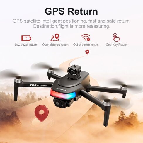 Drone with UHD Camera for Adults, FPV Drone with Screen on Controller, Brushless Motor, Obstacle Avoidance One Key Start/Return, 3 Speed Modes Optical Flow Foldable RC Quadcopter, Aerial Photography Drones with LED Lights Gifts for Beginners Adults in Saudi Arabia