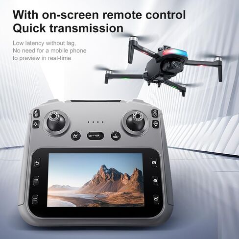 Drone with UHD Camera for Adults, FPV Drone with Screen on Controller, Brushless Motor, Obstacle Avoidance One Key Start/Return, 3 Speed Modes Optical Flow Foldable RC Quadcopter, Aerial Photography Drones with LED Lights Gifts for Beginners Adults in Saudi Arabia