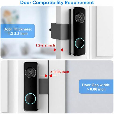 Anti-Theft Doorbell Mount for Wyze Battery Video Doorbell/Duo Cam Video Doorbell, No-Drill Doorbell Camera Mount for Wyze Doorbell Camera, All Metal Door Camera Mount for Home Apartment Rentals in Saudi Arabia