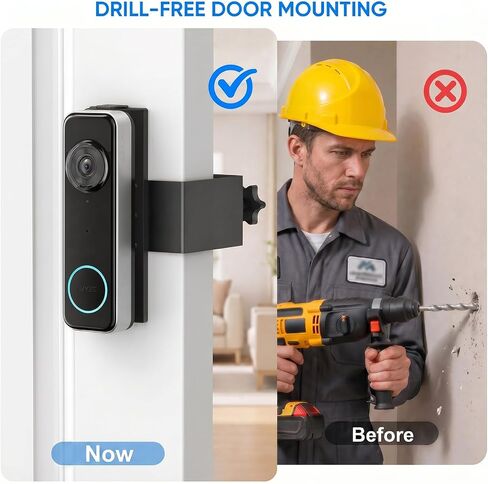 Anti-Theft Doorbell Mount for Wyze Battery Video Doorbell/Duo Cam Video Doorbell, No-Drill Doorbell Camera Mount for Wyze Doorbell Camera, All Metal Door Camera Mount for Home Apartment Rentals in Saudi Arabia