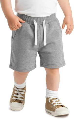 Baby Boy's Wide Leg Shorts | Loose Sweatshorts, Pull on, Summer, Casual, Athletic, with Pockets, for Toddlers, Workout, School, Uniform, Size 18M-5T in Saudi Arabia