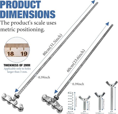 2 Pack Positioning Calipers for Circular Saw, 23.6 Inch and 31.5 Inch Stainless Steel Circular Saw Guide Rail,Adjustable Guide Rail for Precise Measurement Woodworking Positioning in Saudi Arabia