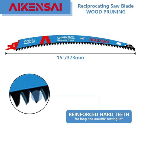 3-Piece 15 Inches Curved Pruning Reciprocating Saw Blades 6 TPI | Arc Edge Hardened Japanese Teeth for Tree Trimming, Wood Timber Root Cutting with Hanging Hole in Saudi Arabia