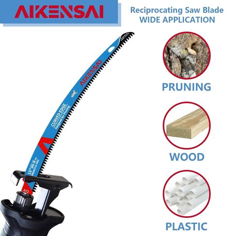 3-Piece 15 Inches Curved Pruning Reciprocating Saw Blades 6 TPI | Arc Edge Hardened Japanese Teeth for Tree Trimming, Wood Timber Root Cutting with Hanging Hole in Saudi Arabia