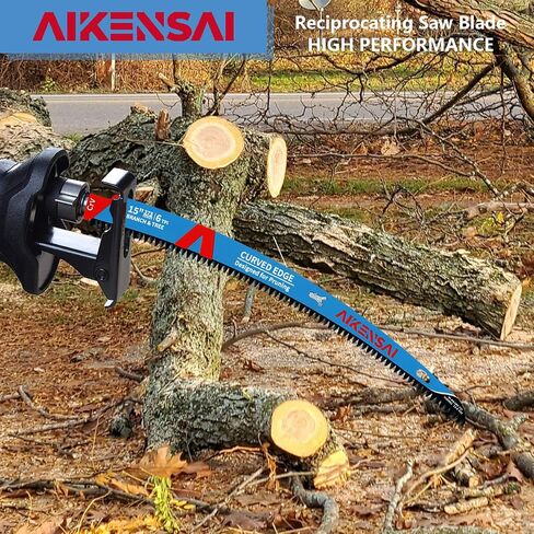 3-Piece 15 Inches Curved Pruning Reciprocating Saw Blades 6 TPI | Arc Edge Hardened Japanese Teeth for Tree Trimming, Wood Timber Root Cutting with Hanging Hole in Saudi Arabia