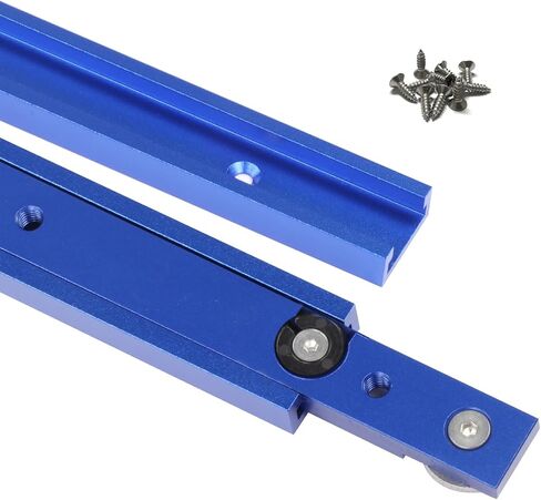 Aluminium 3/4" Miter Bar(300mm) and 2pc 400mm Double-Cut Profile 3/4" Slot T-Track with Predrilled Mounting Holes and Wood Screws,Table Saw Gauge Rod and 30 Type T-Track for Router Tables in Saudi Arabia