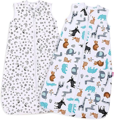 Lictin Baby Sleep Sack 0.5 Tog - 2 Pack Toddler Sleeping Sack 18-36 Months, Summer Baby Sleeping Bag, Sleeveless Baby Wearable Blanket with Adjustable Length and 2-Way Zipper | Summer Baby Sleeping Bag, Sleeveless Baby Wearable Blanket with Adjustable Len in Kuwait