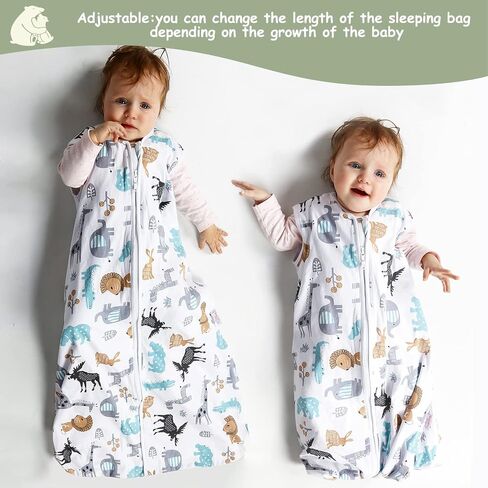 Lictin Baby Sleep Sack 0.5 Tog - 2 Pack Toddler Sleeping Sack 18-36 Months, Summer Baby Sleeping Bag, Sleeveless Baby Wearable Blanket with Adjustable Length and 2-Way Zipper | Summer Baby Sleeping Bag, Sleeveless Baby Wearable Blanket with Adjustable Len in Kuwait