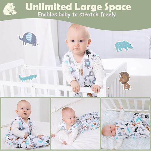 Lictin Baby Sleep Sack 0.5 Tog - 2 Pack Toddler Sleeping Sack 18-36 Months, Summer Baby Sleeping Bag, Sleeveless Baby Wearable Blanket with Adjustable Length and 2-Way Zipper | Summer Baby Sleeping Bag, Sleeveless Baby Wearable Blanket with Adjustable Len in Kuwait