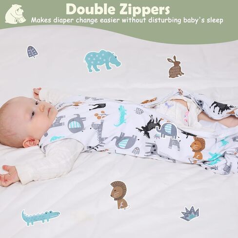 Lictin Baby Sleep Sack 0.5 Tog - 2 Pack Toddler Sleeping Sack 18-36 Months, Summer Baby Sleeping Bag, Sleeveless Baby Wearable Blanket with Adjustable Length and 2-Way Zipper | Summer Baby Sleeping Bag, Sleeveless Baby Wearable Blanket with Adjustable Len in Kuwait