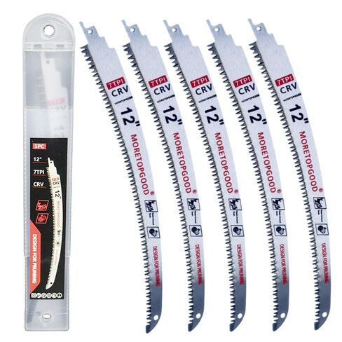9Inch Arc Edge Reciprocating Saw Blade with Storage Box, 7TPI Japanese Teeth with Curved Edge Wood Pruning Saw Blades for Tree Trimming, Wood Cutting (5 Pack) in Kuwait