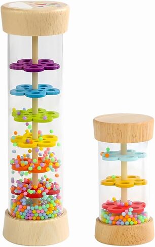 Oneshow Wooden Rain Stick Montessori Toys for Baby 6-12 Months, Rainmaker | Rain Stick Baby Toy-Musical Developmental Sensory with Soothing Rain Sounds, Wooden Shaker Gift for Toddlers 1 Year Old 7.7" in Kuwait