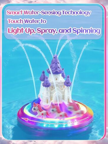 Light up Baby Bath Toys Birthday Gifts- LED Color-Changing Lights & Automatic Water Spray, Fun Bathtub Water Toys for Kids Ages 1-3 Toddlers, Purple in Saudi Arabia