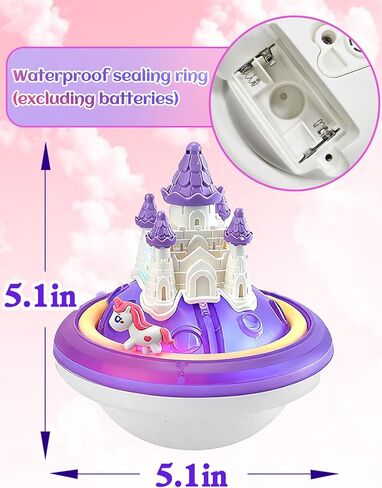 Light up Baby Bath Toys Birthday Gifts- LED Color-Changing Lights & Automatic Water Spray, Fun Bathtub Water Toys for Kids Ages 1-3 Toddlers, Purple in Saudi Arabia