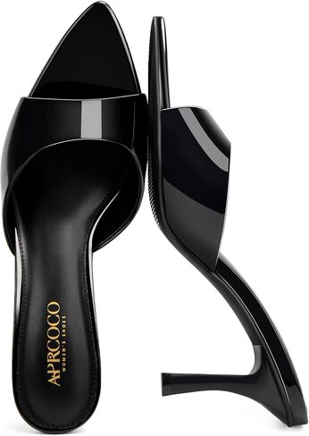 AprCoco Womens Heeled Mules Pointed Open Toe High Heels Sexy Slip On Stiletto Summer Sandals for Wedding Party Dress Shoes in Kuwait