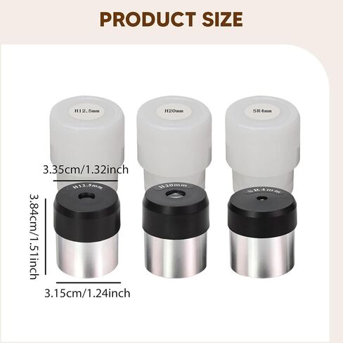 3 Pieces Telescope Eyepiece Lens SR4mm .5mm H20mm Photography Accessory Kit in Kuwait