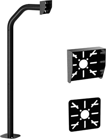 POCHAR 47" Universal Driveway Gate Keypad Post with 2 Mounting Plates | Gooseneck Pedestal Post Heavy-Duty Outdoor Mounting Post with Waterproof Cover for Card Readers and Access Control Keypads in Saudi Arabia