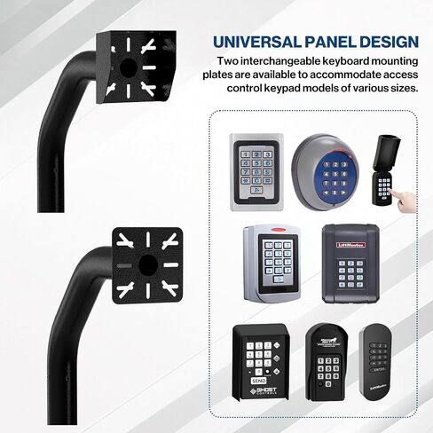 POCHAR 47" Universal Driveway Gate Keypad Post with 2 Mounting Plates | Gooseneck Pedestal Post Heavy-Duty Outdoor Mounting Post with Waterproof Cover for Card Readers and Access Control Keypads in Saudi Arabia