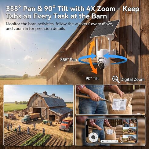 4G Cellular Security Camera Wireless Outdoor with 360 Day Free Data | No WiFi, No Subscription, Built-in 4G SIM Card , 2K Resolution, 360° View, Color Night Vision, Free Cloud Storage(Need Apply) in Saudi Arabia