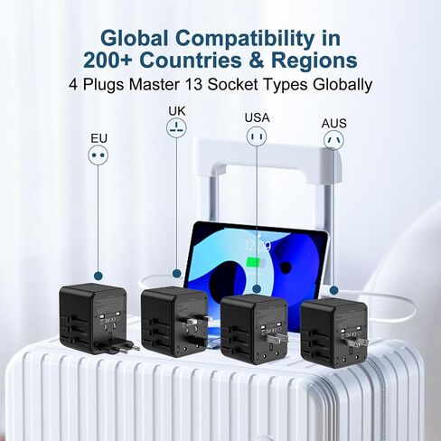 Power Adapter, 17W 220v to 110v Adapter,White Converter Us to Europe, for Some Electroics Application (Black) in Kuwait
