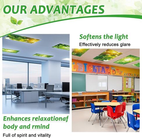 6Pcs Inspirational Fluorescent Light Covers for Classroom Ceiling Light 4x2Ft Motivational Word Magnetic Lights Cover Filter Easy Install for Back to School Office Hospital Ceiling Supply (Blackboard) in Saudi Arabia