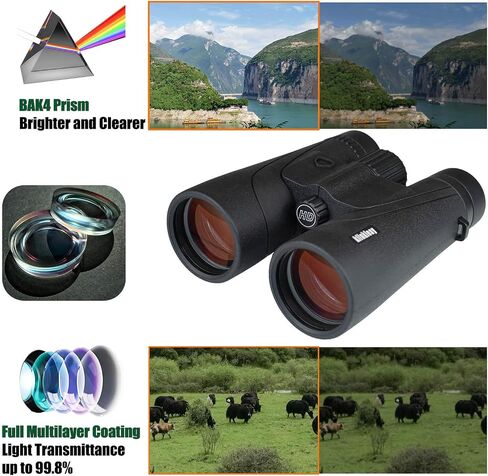 10x50 Binoculars for Adults, HD High Powered Binoculars with BAK4 Prism & FMC Optics, IPX7 Waterproof for Bird Watching Hunting Travel Cruise Marine in Kuwait