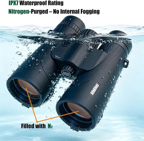 10x50 Binoculars for Adults, HD High Powered Binoculars with BAK4 Prism & FMC Optics, IPX7 Waterproof for Bird Watching Hunting Travel Cruise Marine in Kuwait
