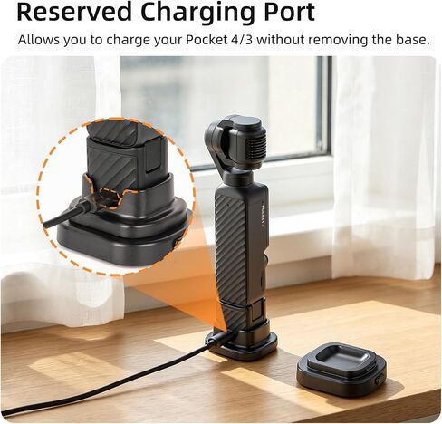 Desktop Car Mount for DJI Osmo Pocket 4P/4/3 Accessories | 2-in-1 Detachable Non-Slip Silicone Stand Camera Mount Support Base, for Driving POV Videos, Travel Vlogging & Road Recording in Saudi Arabia
