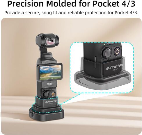 Desktop Car Mount for DJI Osmo Pocket 4P/4/3 Accessories | 2-in-1 Detachable Non-Slip Silicone Stand Camera Mount Support Base, for Driving POV Videos, Travel Vlogging & Road Recording in Saudi Arabia