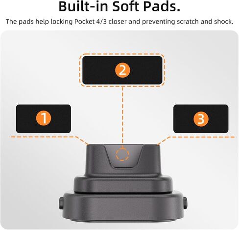 Desktop Car Mount for DJI Osmo Pocket 4P/4/3 Accessories | 2-in-1 Detachable Non-Slip Silicone Stand Camera Mount Support Base, for Driving POV Videos, Travel Vlogging & Road Recording in Saudi Arabia