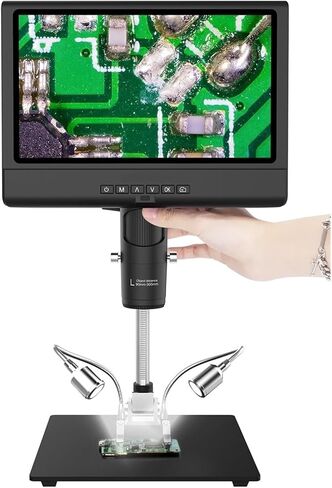 Microscope, Microscope 10-inch Digital 1080P Adjustable LCD Display Welding Suitable for Adult Beginners Learning Experiments,for Homeschool Lab in Kuwait