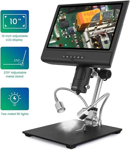 Microscope, Microscope 10-inch Digital 1080P Adjustable LCD Display Welding Suitable for Adult Beginners Learning Experiments,for Homeschool Lab in Kuwait
