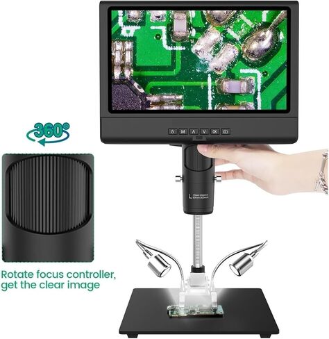 Microscope, Microscope 10-inch Digital 1080P Adjustable LCD Display Welding Suitable for Adult Beginners Learning Experiments,for Homeschool Lab in Kuwait