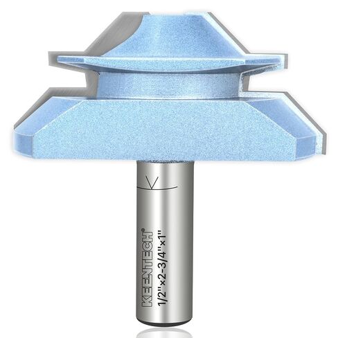 KEENTECH 45° Lock Miter Router Bit, 1/2" Shank, 2-3/4" Dia, 1/2"-1" CH | Industrial Grade, Tungsten Carbide Tipped, 10X Lifespan, Woodworking in Kuwait
