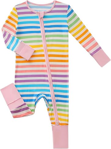 Bamboo Viscose Romper Baby Boys & Girls,2-Way Zipper,Newborn-3T in Kuwait