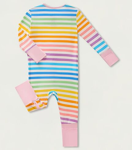 Bamboo Viscose Romper Baby Boys & Girls,2-Way Zipper,Newborn-3T in Kuwait