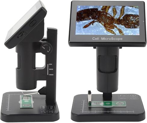 Microscope with Screen, 3 Lighting Modes Video Recording Digital Microscope 1000X Magnification for Education in Saudi Arabia