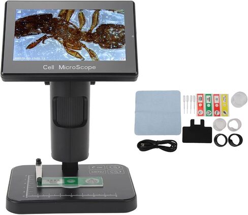 Microscope with Screen, 3 Lighting Modes Video Recording Digital Microscope 1000X Magnification for Education in Saudi Arabia