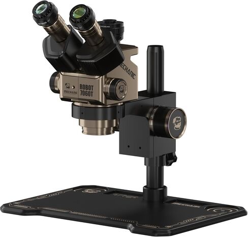MECHANIC ROBOTICS 7060T-TG Trinocular Stereo Industrial Microscope 7-60X Continuous Zoom WF10X25 Eyepiece CCD 0.45X Camera Adapter in Saudi Arabia