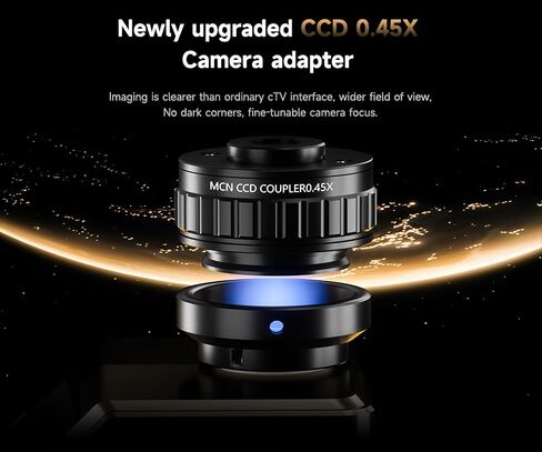 MECHANIC ROBOTICS 7060T-TG Trinocular Stereo Industrial Microscope 7-60X Continuous Zoom WF10X25 Eyepiece CCD 0.45X Camera Adapter in Saudi Arabia