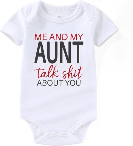 shlrzy Me And My Aunt Talk Shit About You Newborn Girl Outfits Auntie Baby Clothes Boy Infant Girl Clothes in Saudi Arabia