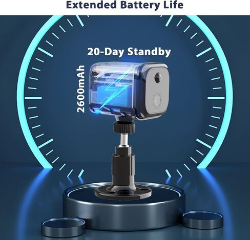 Cellular Security Camera Wireless, No WiFi Security Camera Indoor, 4G LTE Home/Office Cam with Auto Night Vision, Built-in SIM Card, 2K Live Video, 20 Day Standby Battery, PIR Motion Detection in Saudi Arabia