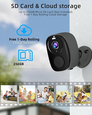 ELECCTV 5G/2.4G WiFi Security Cameras Wireless Outdoor, 2K Battery Powered WiFi Cameras with AI Motion Detection Spotlight Siren,Color Night Vision, 2-Way Talk, IP65, Works w/Alexa (W1-B-2PC) in Kuwait
