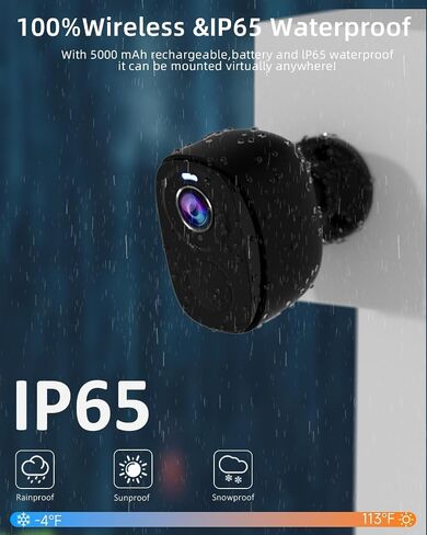 ELECCTV 5G/2.4G WiFi Security Cameras Wireless Outdoor, 2K Battery Powered WiFi Cameras with AI Motion Detection Spotlight Siren,Color Night Vision, 2-Way Talk, IP65, Works w/Alexa (W1-B-2PC) in Kuwait