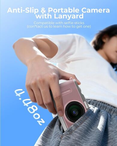Digital Camera with Dual Lens Switching | Point and Shoot Camera with 32GB Card, Anti-Shake, Compact Portable Cameras for Teens Girls Boys Kids in Kuwait