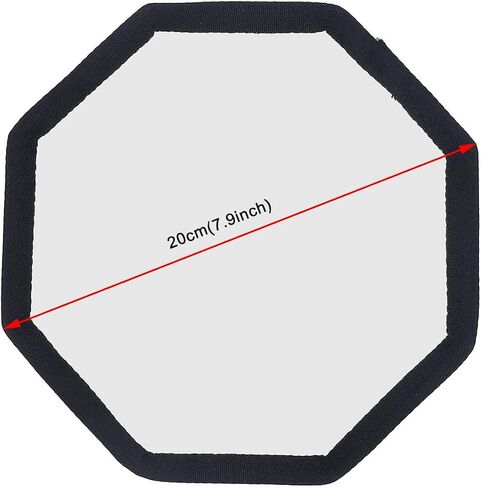 Octagonal Nylon Camera Softbox, 20 cm Foldable Diffuser, Uniform Light Distribution, Easy to Install, Perfect , with Bag in Saudi Arabia