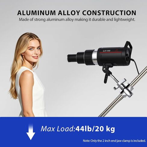 Heavy Duty 2" End Jaw Grip Head Matthellini Clamp with 5/8" Stud - Studio-Grade Mounting for Lights, Cameras, Diffusion, Accessories for Content Creators, Photographers, Filmmakes | heavy duty in Saudi Arabia