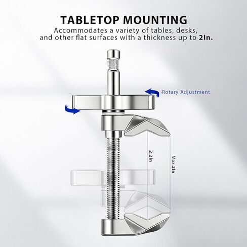 Heavy Duty 2" End Jaw Grip Head Matthellini Clamp with 5/8" Stud - Studio-Grade Mounting for Lights, Cameras, Diffusion, Accessories for Content Creators, Photographers, Filmmakes | heavy duty in Saudi Arabia