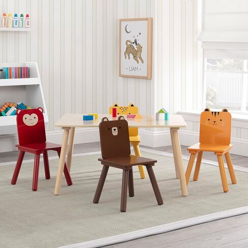 Delta Children Animal Safari Table & 4 Chair Set, Activity Table for Kids | Kids Table and Chair Set for Toddlers and Children for Arts, Crafts, and Snack Time - Sturdy, Durable Toddler Activity Table in Kuwait